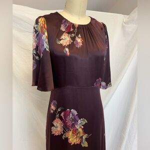 Rebecca Taylor Dark Plum Floral Maxi Dress